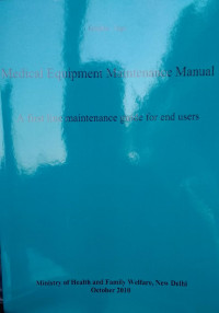 Image of Medical Equipment Maintenance Manual