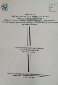 Image of Pedoman Operasional Dan Pemeliharaan Peralatan Kesehatan